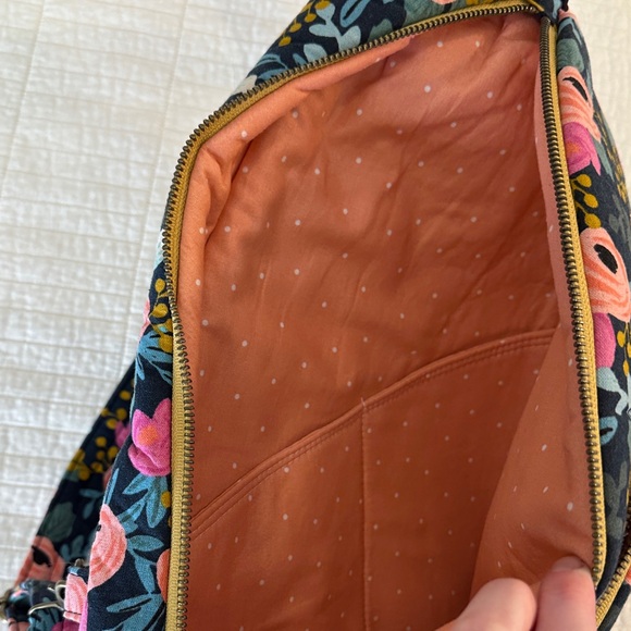 Floral Sling Crossbody Backpack Bag Boho Cottagecore Mini Daypack Travel Purse - Picture 3 of 7